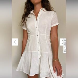 Urban Outfitters Noyack mini shirt dress white